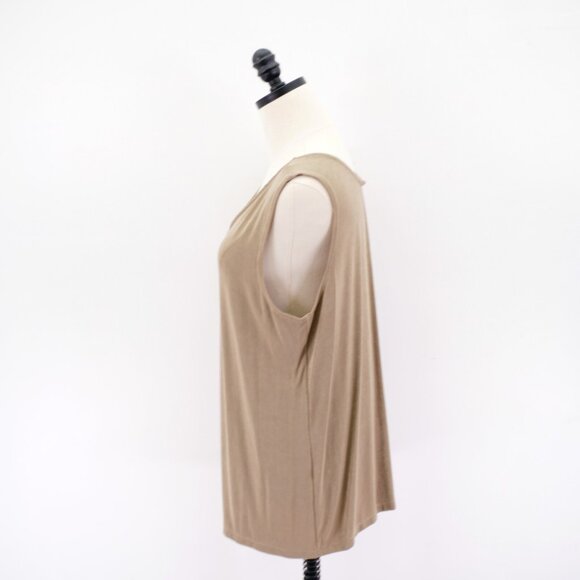 Chico's Green 3 XL Sleeveless V-Neck Stretch Blouse Top - Picture 4 of 7